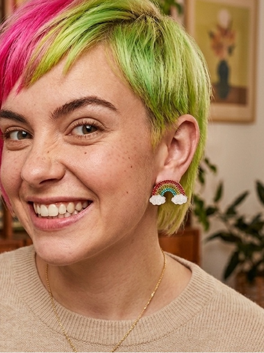 NEW Baublebar Rainbow Gems Post Earrings Rainbows and Clouds